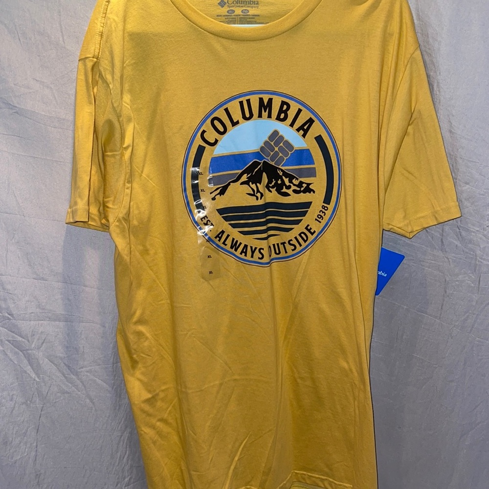 A yellow Colombia shirt